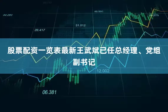 股票配资一览表最新王武斌已任总经理、党组副书记